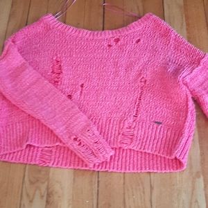 Pink Hollister knitted crop top